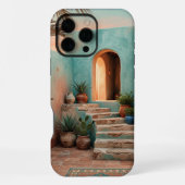 Boho iPhone 16 Pro Max Case | Moroccan Teal Stairc iPhoneケース (裏面)