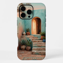 Boho iPhone 16 Pro Max Case | Moroccan Teal Stairc Maxケース