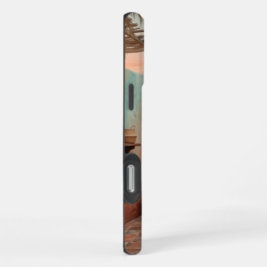 Boho iPhone 16 Pro Max Case | Moroccan Teal Stairc iPhoneケース (右側面)