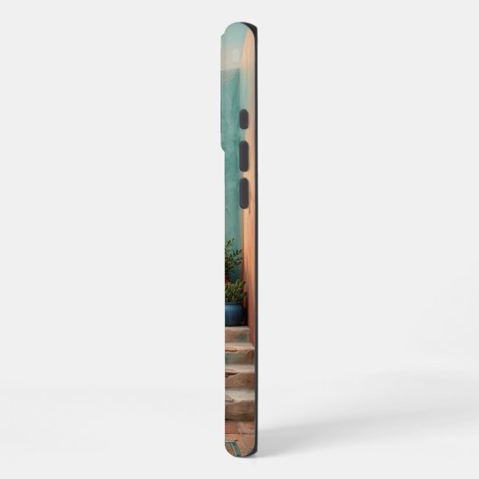 Boho iPhone 16 Pro Max Case | Moroccan Teal Stairc iPhoneケース (左側面)