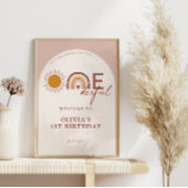 Boho Is Not She Onederful 1th Birthday Arch Welcom ポスター