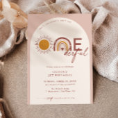 Boho Is She Onederful 1th Birthday Arch 招待状