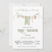 Boho It's a Boy Baby Clothes Baby Shower 招待状 (正面)