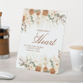 Boho Ivory Calla Lilies Heart Guestbook Sign 台座サイン (インサイチュ)