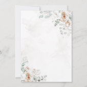 Boho Ivory White Floral Gold First Holy Communion 招待状 (裏面)