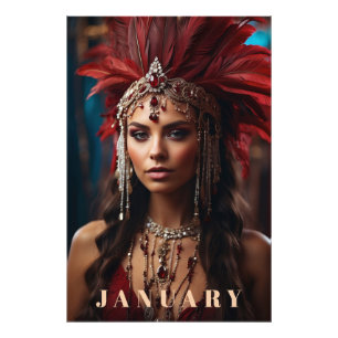 *~* Boho JANUARY Headdress GARNET AP53フォトプリント フォトプリント