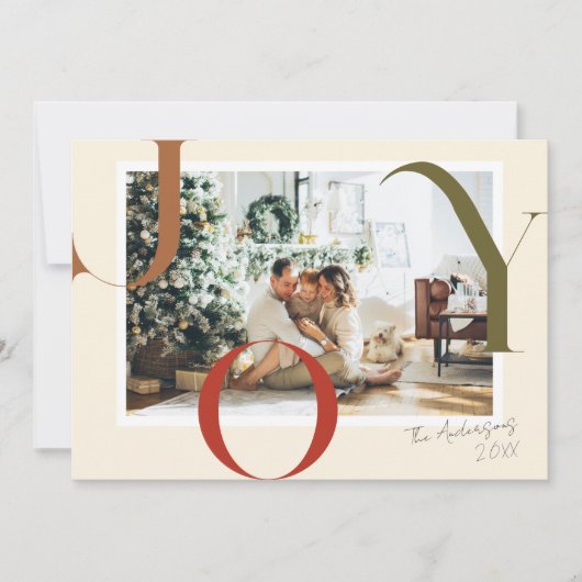 Boho JOYエレガントメリークリスマスファミリー写真 シーズンカード (正面)