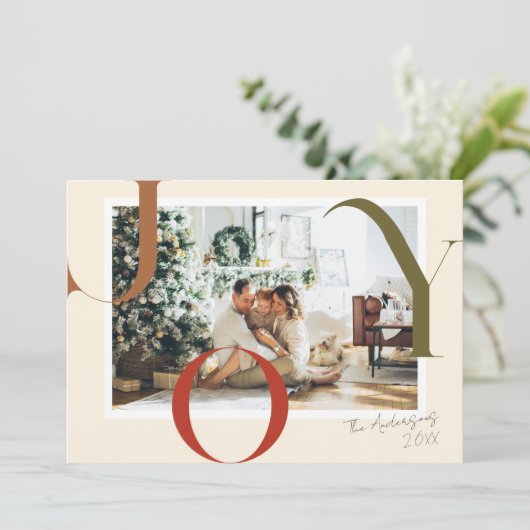 Boho JOYエレガントメリークリスマスファミリー写真 シーズンカード (スタンド正面)