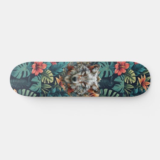 Boho Jungle White Wolf Skateboard  スケートボード (横)