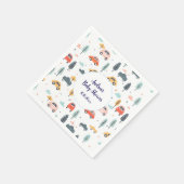 Boho Kids車、木と雲のパターン赤ちゃんシャワー スタンダードカクテルナプキン (角)