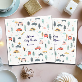 Boho Kids車、木と雲のパターン赤ちゃんシャワー スタンダードカクテルナプキン