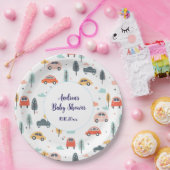 Boho Kids車、木と雲のパターン赤ちゃんシャワー ペーパープレート (パーティー)
