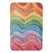 Boho Knit Striped Colorful, Cozy & Artisanal Vibes バスマット (正面縦)