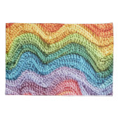 Boho Knit Striped Colorful, Cozy & Artisanal Vibes 枕カバー (裏面)