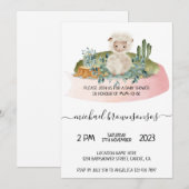 Boho Lamb Sheep Tropical Baby Shower 招待状 (正面/裏面)