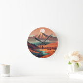 Boho landscape  ラウンド壁時計 (ホーム)