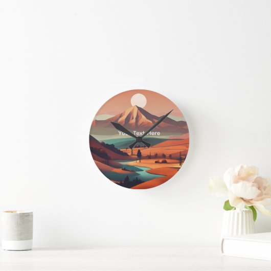 Boho landscape ラウンド壁時計 (ホーム)