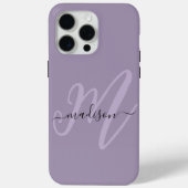 Boho Lavenderスタイリッシュスクリプトのモノグラムと名前 Case-Mate iPhoneケース (裏面)