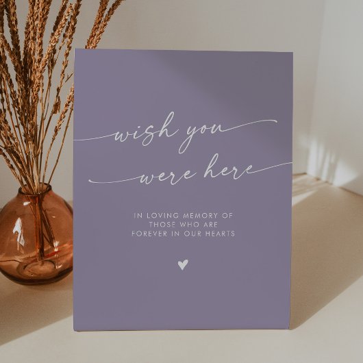 Boho Lavender Purple Memorial Wish You Here 台座サイン