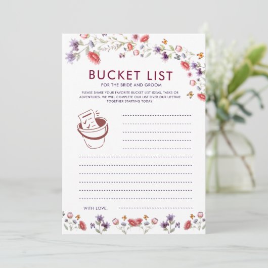 Boho Lavender Wildflower Bridal Shower Bucket List (スタンド正面)