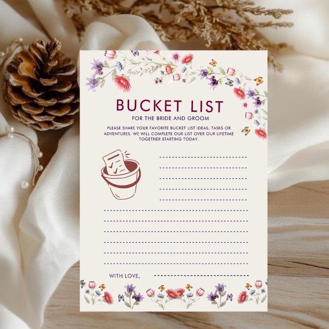 Boho Lavender Wildflower Bridal Shower Bucket List (クリエイターアップロード済み)