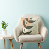 Boho Leaf Design Throw Pillow クッション (椅子)