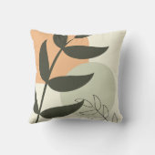 Boho Leaf Design Throw Pillow クッション (裏面)