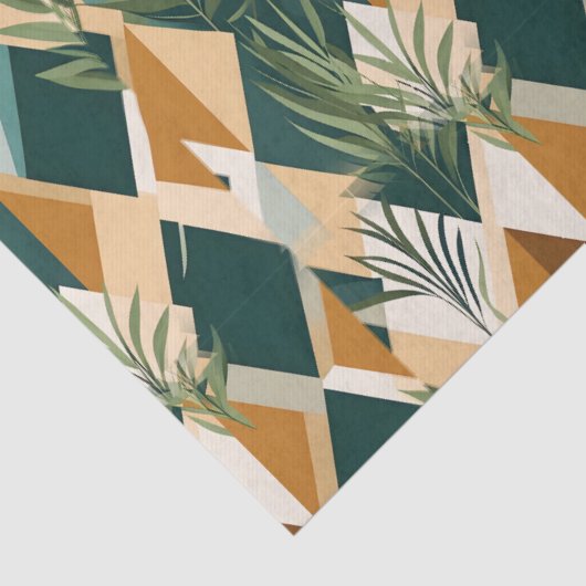 Boho Leaves and Geometric Shapes 薄葉紙 (詳細)