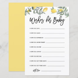 Boho Lemon Baby Shower Well Wishes forベビー