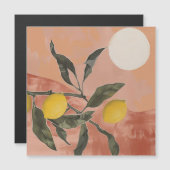 Boho Lemon Branch with Sun Minimalist Abstract (2) (正面/裏面)
