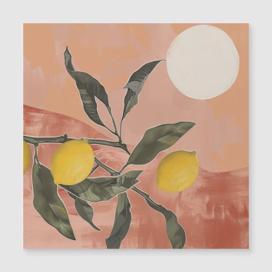 Boho Lemon Branch with Sun Minimalist Abstract (2) (正面)