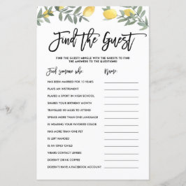 Boho Lemon Find the Guest Ice Breakerシャワーゲーム