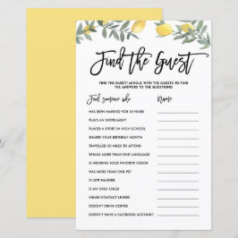 Boho Lemon Find the Guest Ice Breakerシャワーゲーム