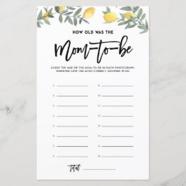 Boho Lemon How Old Was Mom Photos赤ちゃんシャワーゲーム
