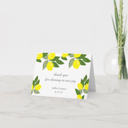 Boho Lemon's Thank 結婚 You Notecards サンキューカード (正面)