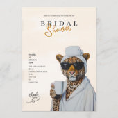 boho leopard bridal shower invitation シーズンカード (正面)