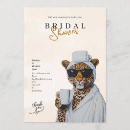 boho leopard bridal shower invitation シーズンカード