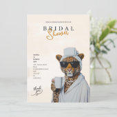 boho leopard bridal shower invitation シーズンカード (スタンド正面)