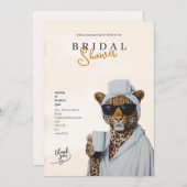 boho leopard bridal shower invitation シーズンカード (正面/裏面)