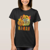 Boho Leopard Pumpkins Mamaw Fall Leaves Autumn Tha Tシャツ (正面)