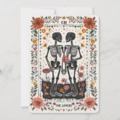 Boho Letterpress Skeleton save the date  招待状 (裏面)
