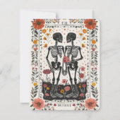 Boho Letterpress Style Skeleton Tarot Details 招待状 (裏面)