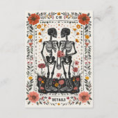Boho Letterpress Style Skeleton Tarot Wedding エンクロージャーカード (裏面)