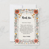 Boho Letterpress Style Skeleton Tarot Wedding サンキューカード (正面)