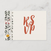 Boho Letterpress Style Skeleton Tarot Wedding RSVP エンクロージャーカード (裏面)