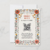 Boho Letterpress Style Skeleton Tarot Wedding RSVP 招待状 (正面)