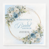 Boho light blue flowers eucalyptus gold bridal  (正面)