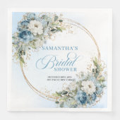 Boho light blue flowers eucalyptus gold bridal   (正面)
