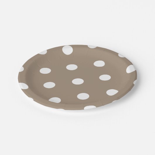 Boho Light Brown Spots ペーパープレート (アングル)