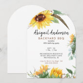 Boho Lights Backyard BBQ Birthday Party 招待状 (正面/裏面)